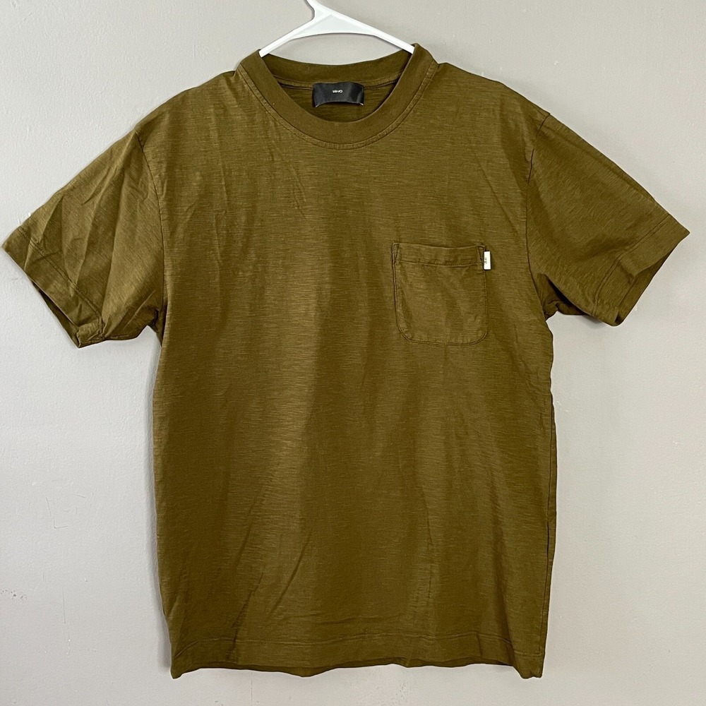 Liu Jo Uomo FlamePocket T-Shirt Mens‎ S Olive Green Cotton Made in Italy Preppy